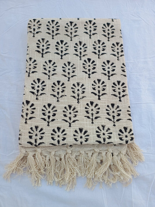 Handmade Throw Hand block print Throw Cotton Throw Blanket Sofa Decor